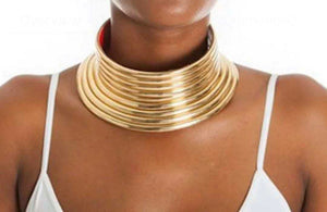 EGYPTIAN GOLD TONE CHOKER NECKLACE